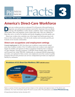 America`s Direct-Care Workforce - Paraprofessional Healthcare