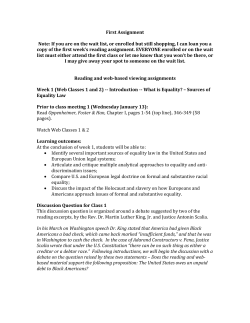 First Assignment Note: If you are on the wait list, or enrolled but still