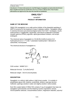 Product Information for Onglyza - Therapeutic Goods Administration