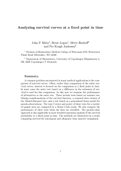 Analyzing survival curves at a fixed point in time John P. Klein1