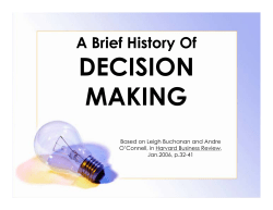 A Brief History of Decision Making