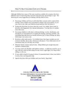 coping with children`s reactions to trauma
