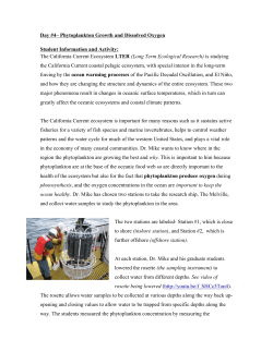 Phytoplankton Growth and Dissolved Oxygen Student