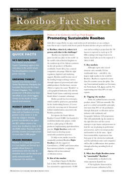 Rooibos Fact Sheet - Biodiversity Advisor