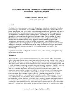 Development of Learning Taxonomy for an Undergraduate Course