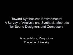 A Survey of Analysis and Synthesis Methods for Sound Designers