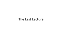The Last Lecture