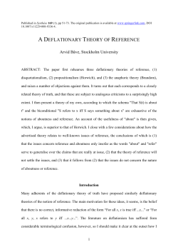 A Deflationary Theory of Reference v 3