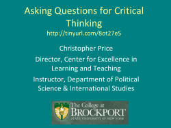 Politics and Pedagogy - The College at Brockport