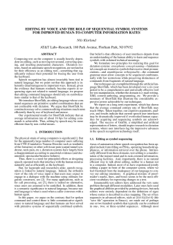 EDITING BY VOICE AND THE ROLE OF SEQUENTIAL SYMBOL