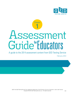 A guide to the 2014 assessment content from GED Testing Service