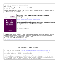 International Journal of Mathematical Education in Science and