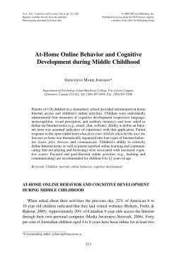 At-Home Online Behavior and Cognitive Development during
