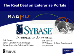 Sybase Enterprise Portal - Information Today, Inc.