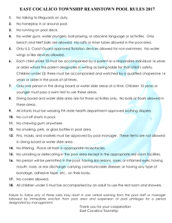 EAST COCALICO TOWNSHIP REAMSTOWN POOL RULES 2017