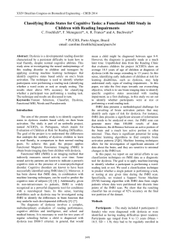 Classifying Brain States for Cognitive Tasks: a Functional MRI Study
