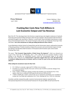 Fracking Ban Costs New York Billions in Lost Economic Output and