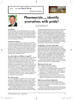 Pharmacists.....identify yourselves with pride!