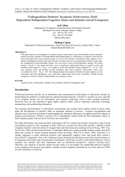 Undergraduate Students` Academic Achievement, Field Dependent