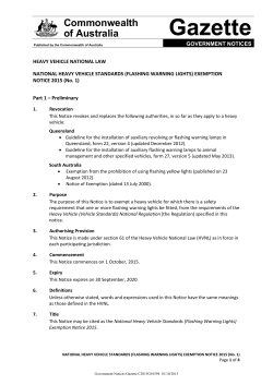 Flashing Warning Lights - National Heavy Vehicle Regulator