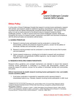 Ethics Policy - Grand Challenges Canada