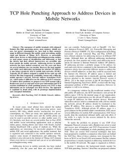 TCP Hole Punching Approach to Address