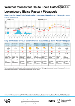 Weather forecast for Haute Ecole Catholique Du Luxembourg Blaise