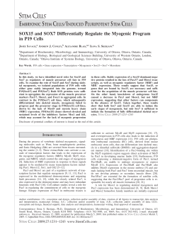 SOX15 and SOX7 Differentially Regulate the Myogenic Program in