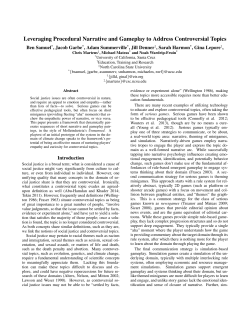 Leveraging Procedural Narrative and Gameplay to Address