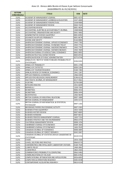 Area 13 - Elenco delle Riviste di Classe A per Settore Concorsuale