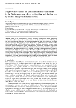 Neighbourhood effects on youth educational achievement in the