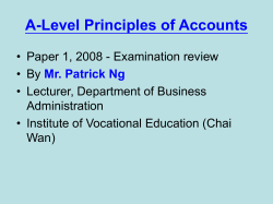 A Level Principles of Accounts Review Paper 1