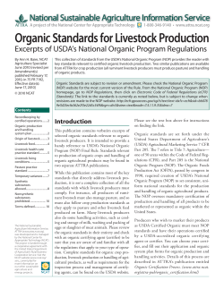 Organic Standards for Livestock Production - ATTRA