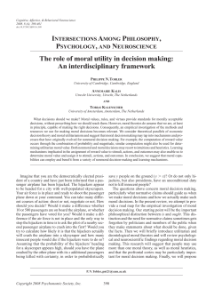 The role of moral utility in decision making: An interdisciplinary