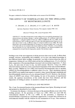 the effect of temperature on the swelling of montmorillonite