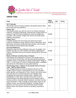 order form - The Garden Club of Toronto