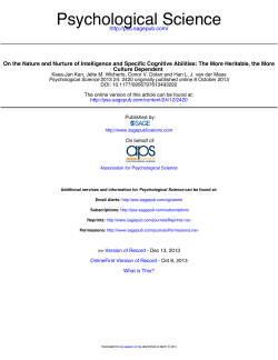 On the Nature and Nurture of Intelligence and Specific Cognitive