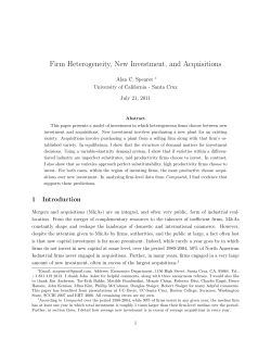 Firm Heterogeneity, New Investment, and Acquisitions