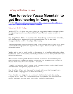 Plan to revive Yucca Mountain to get first hearing in Congress