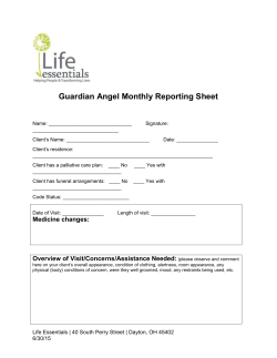 Guardian Angel Monthly Reporting Sheet Name: Signature: Client`s