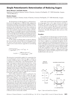 Simple Potentiometric Determination of Reducing Sugars