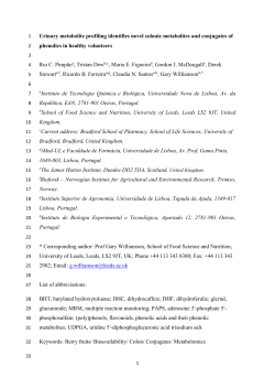 Urinary metabolite profiling identifies novel colonic metabolites and