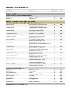 Appendix A-1: Total Species Richness Kingdom Protista Kingdom