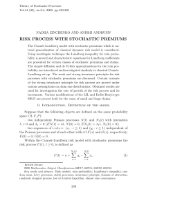 risk process with stochastic premiums - Risk