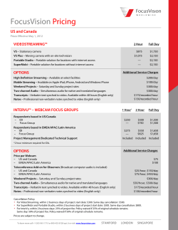 Focus Vision Pricing