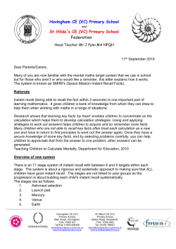 SMIRF Letter - Hovingham CE VC Primary School