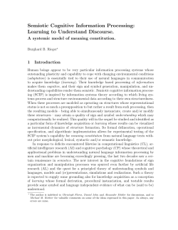 Semiotic Cognitive Information Processing: Learning to Understand