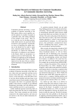 Global Thread-level Inference for Comment Classification in