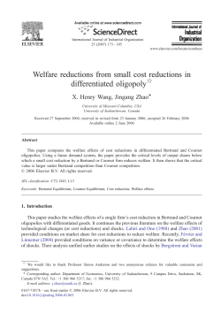 Welfare reductions from small cost reductions in differentiated