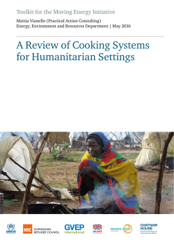 A Review of Cooking Systems for Humanitarian